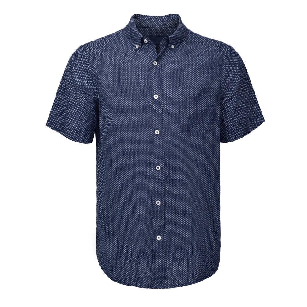 Men’s Cotton Casual Seersucker Shirt Dot Short Sleeve Shirt For Men GTCW107667G1