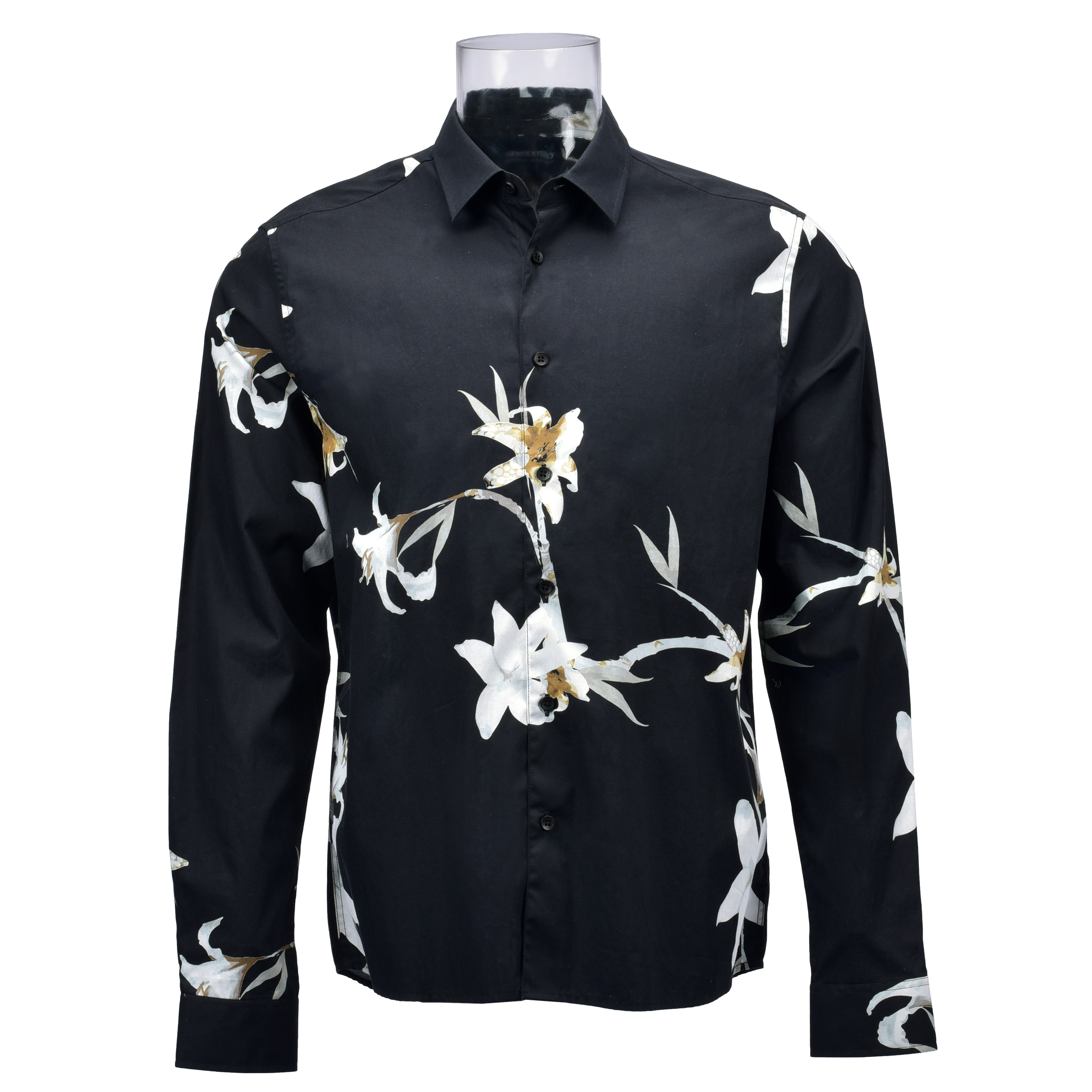 Men’s Sustainable Print Shirt 100% BCI Cotton Long Sleeve Floral Digital Print Shirt For Men GTCW106539G1