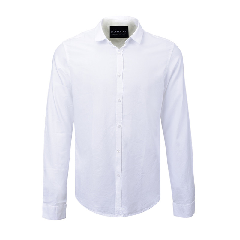 Men’s Shirt Cotton/Lyocell Long Sleeve Solid Casual Shirt For Men GTCW107630G1