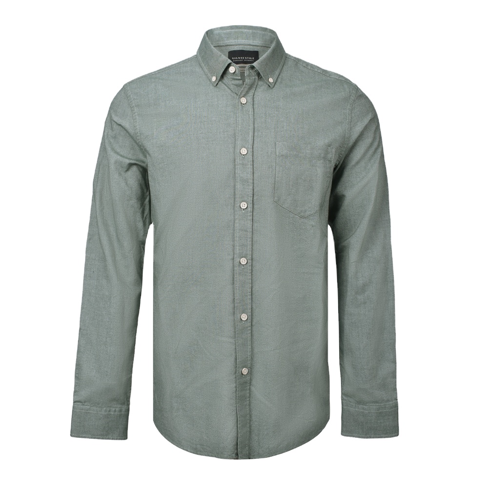 Men’s Trendy Casual Shirt 100% Organic Cotton Yarn dyed Striped Oxford Long Sleeve Shirt For Men GTCW107131G1