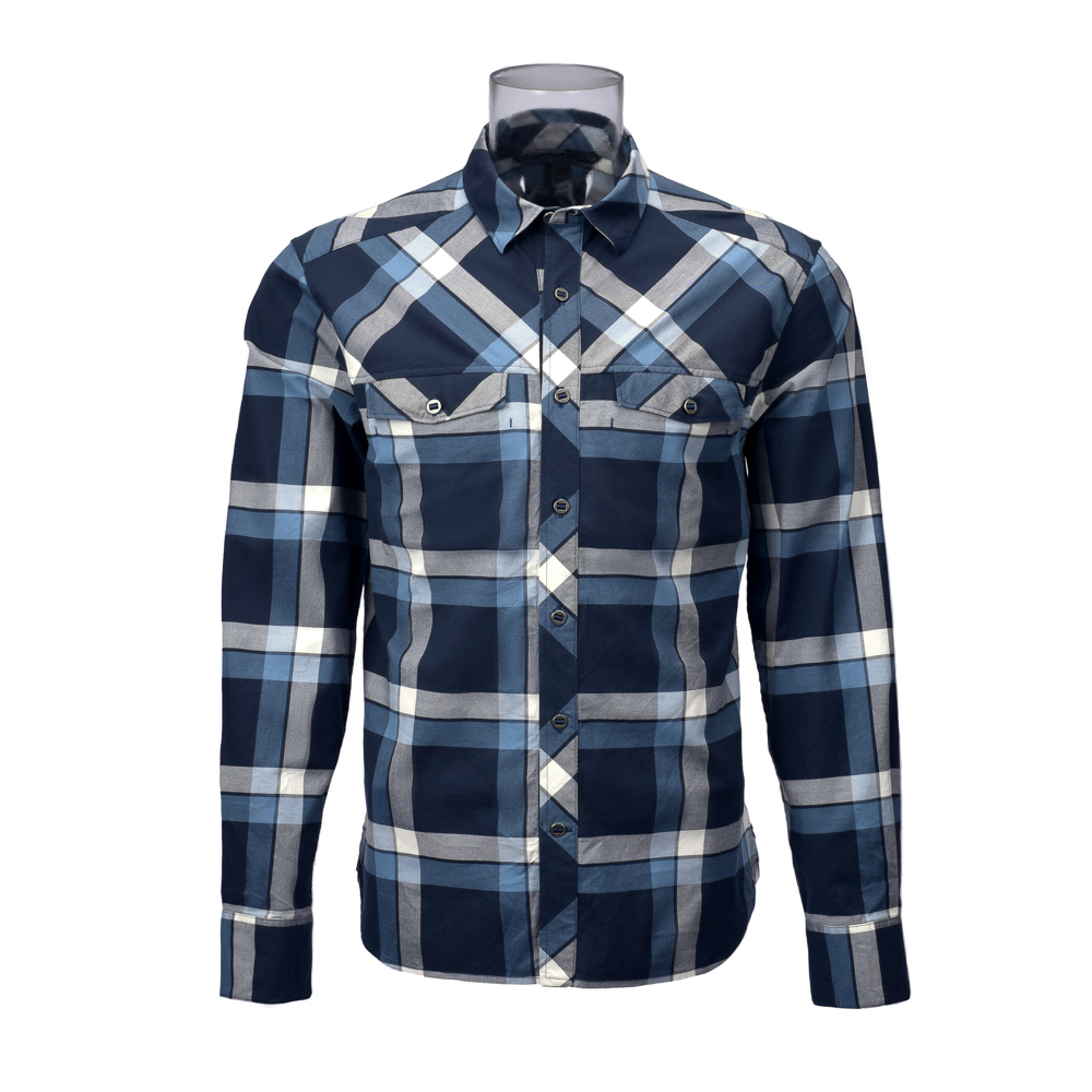 Men’s Long Sleeve Yarn Dyed Red Check Shirt With Sustainable Organic Cotton and Spandex Blended For Men GTCW106179G1