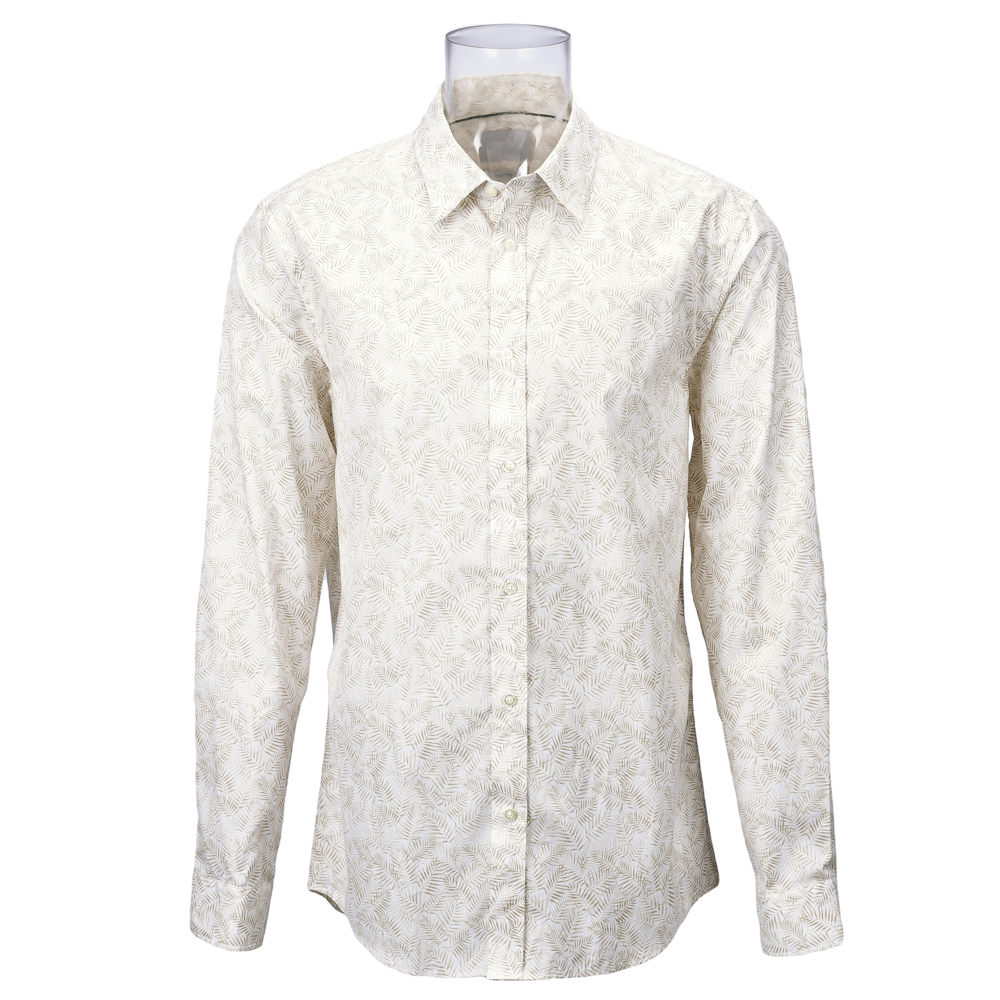 Men’s Print Shirt 100% Cotton Long Sleeve Golden Floral Normal Print ...