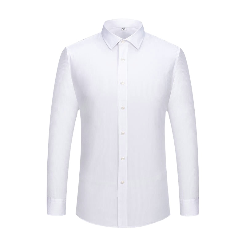 Ready to Ship 100% Cotton Men's Solid White Herringbone Shirts Anti-wrinkle DP Non Iron Custom Dress Shirts For Men