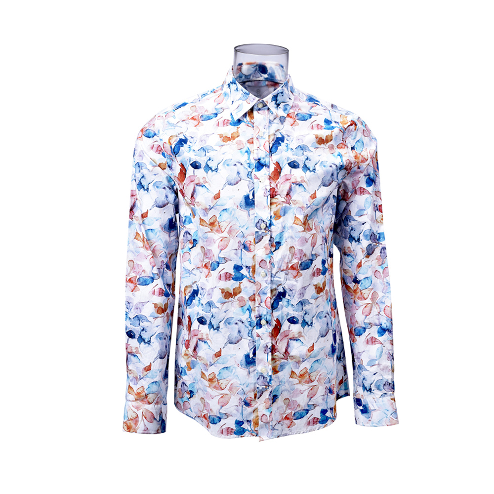 Men’s Print Shirt 100% Cotton Long Sleeve Floral Digital Print Shirt For Men GTCW106226G1