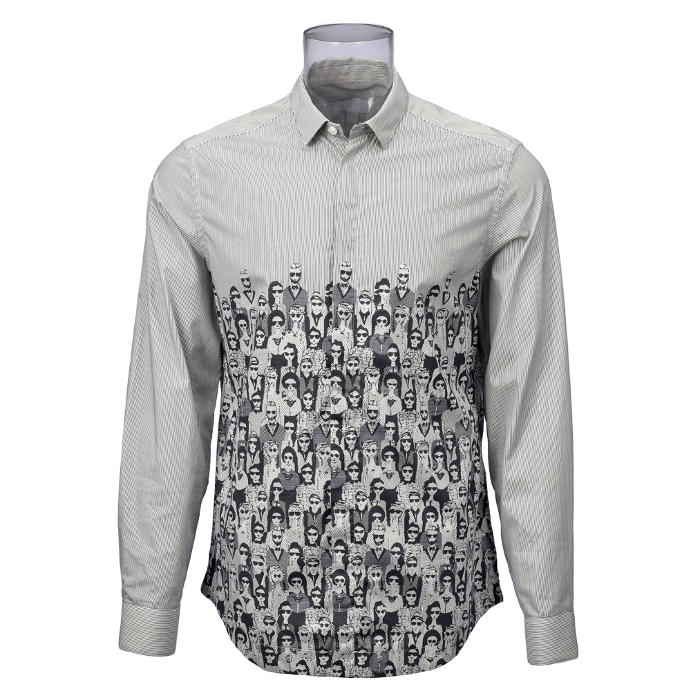 Men’s Digital Print Shirt 100% Cotton Long Sleeve Engineered Print Shirt For Men GTCW105171G1