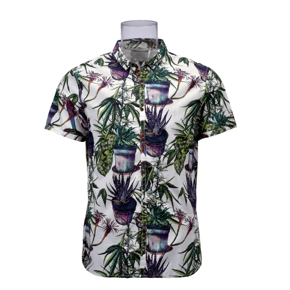 2021 Men’s New Fashion Casual Shirt Button Up Custom Print Short Sleeves Shirts Designs GTCW105939G1