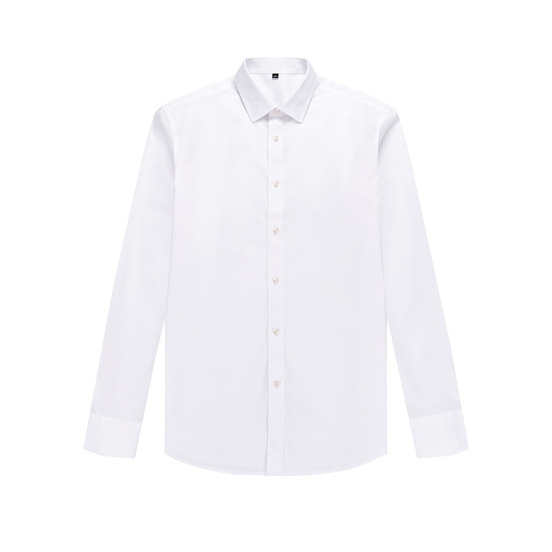 RTS 100% Cotton Men's Solid Business Formal Shirt Anti-wrinkle Wrinkle Free Dress Shirt For Men