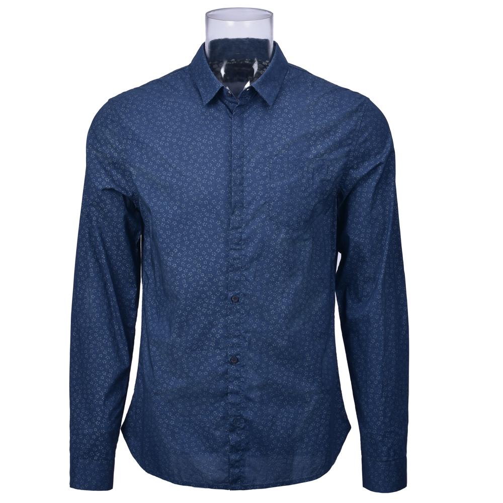 Men’s Print Shirt 100% Cotton Long Sleeve Floral Normal Print Shirt On The Reverse Side GTCW105936G1
