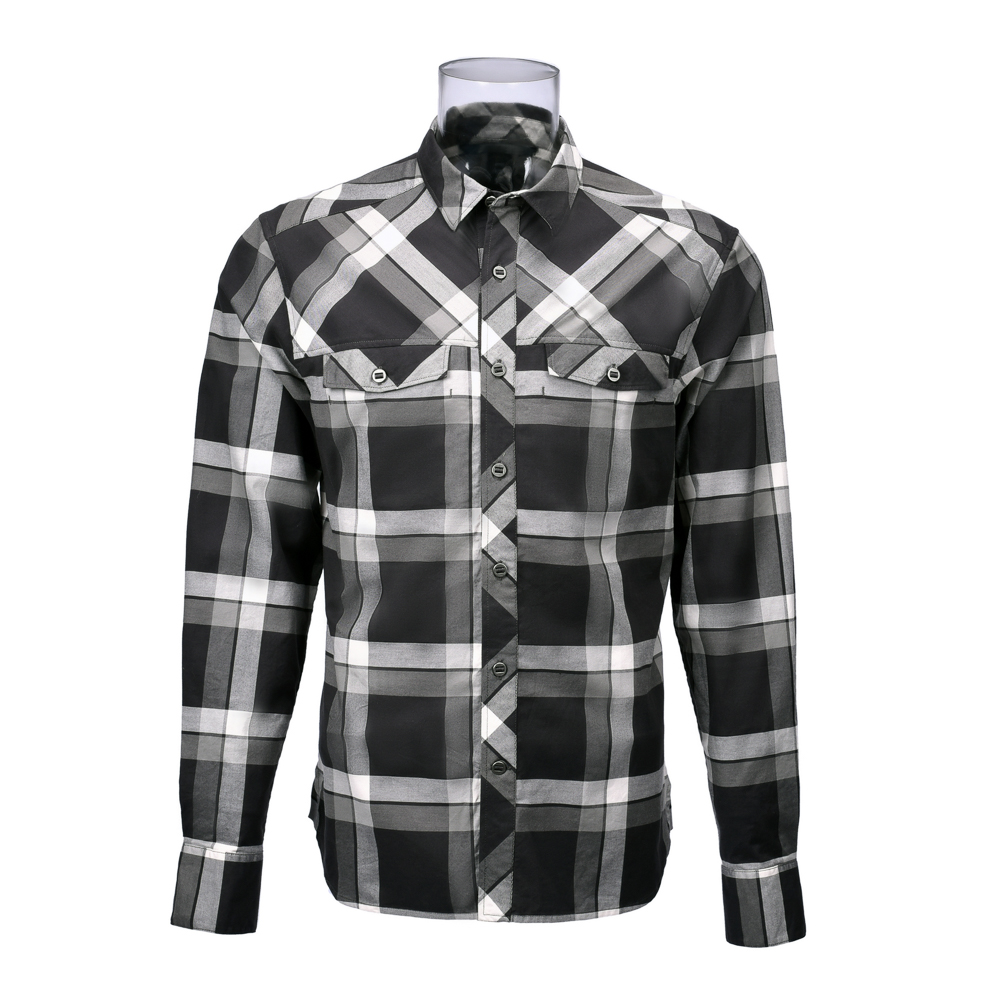 Men’s Long Sleeve Yarn Dyed Red Check Shirt With Sustainable Organic Cotton and Spandex Blended For Men GTCW106180G1