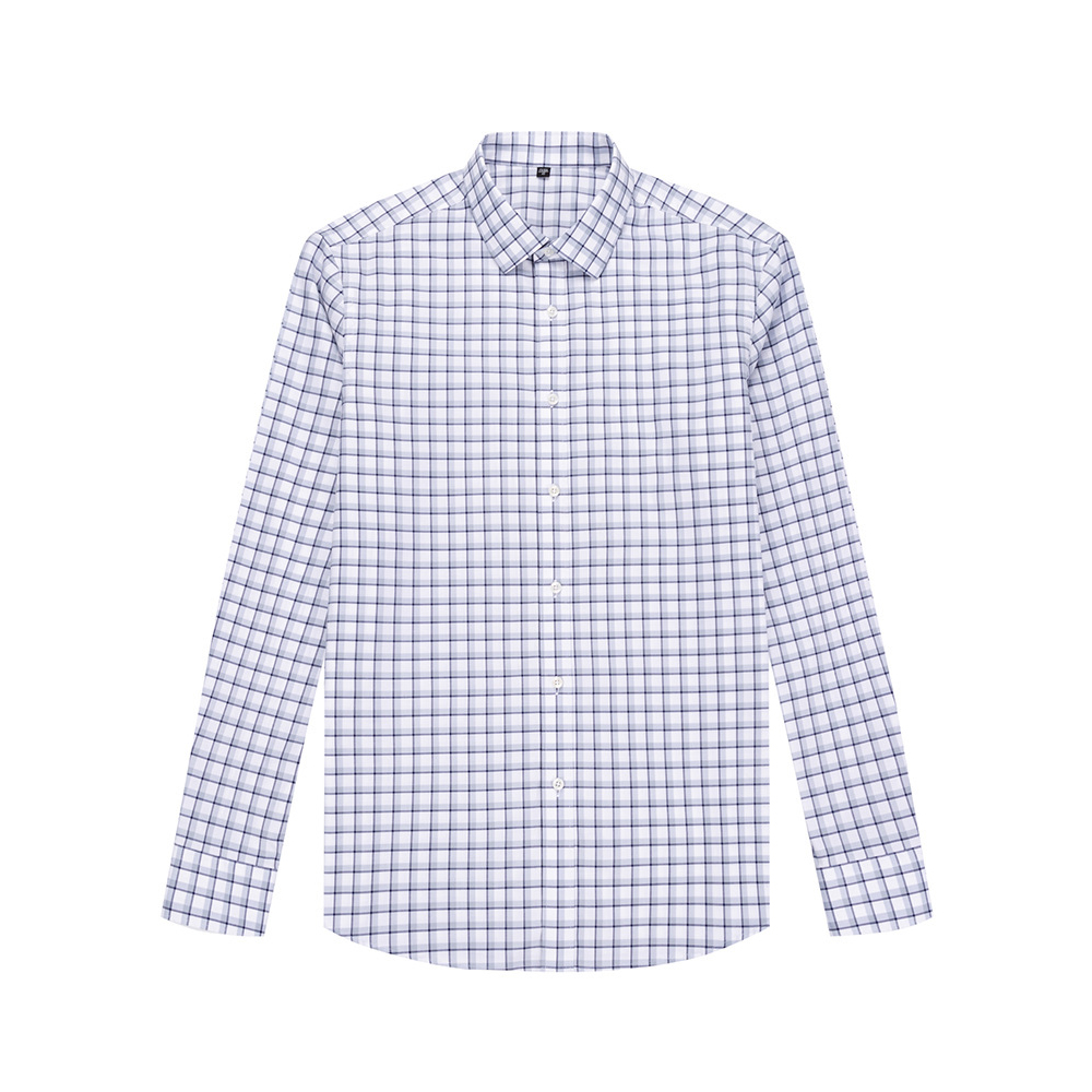 Ready to Ship Men's Cotton Spandex Check Shirts Anti-wrinkle Wrinkle Free Custom Dress Shirts For Men