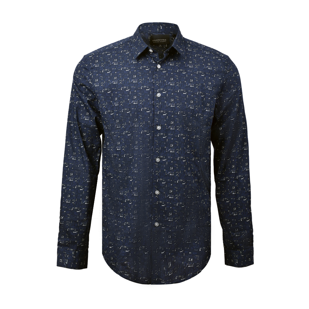 Men’s Print Shirt Cotton/Spandex Long Sleeve Camouflage Print Shirt For Men GTCW107692G1