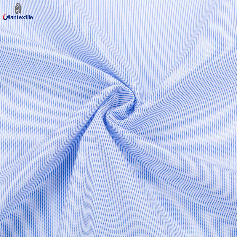Ready to Ship 100% Cotton Women's Blue White Fine Striped Shirts Long Sleeve DP Non Iron Custom Dress Shirts For Women