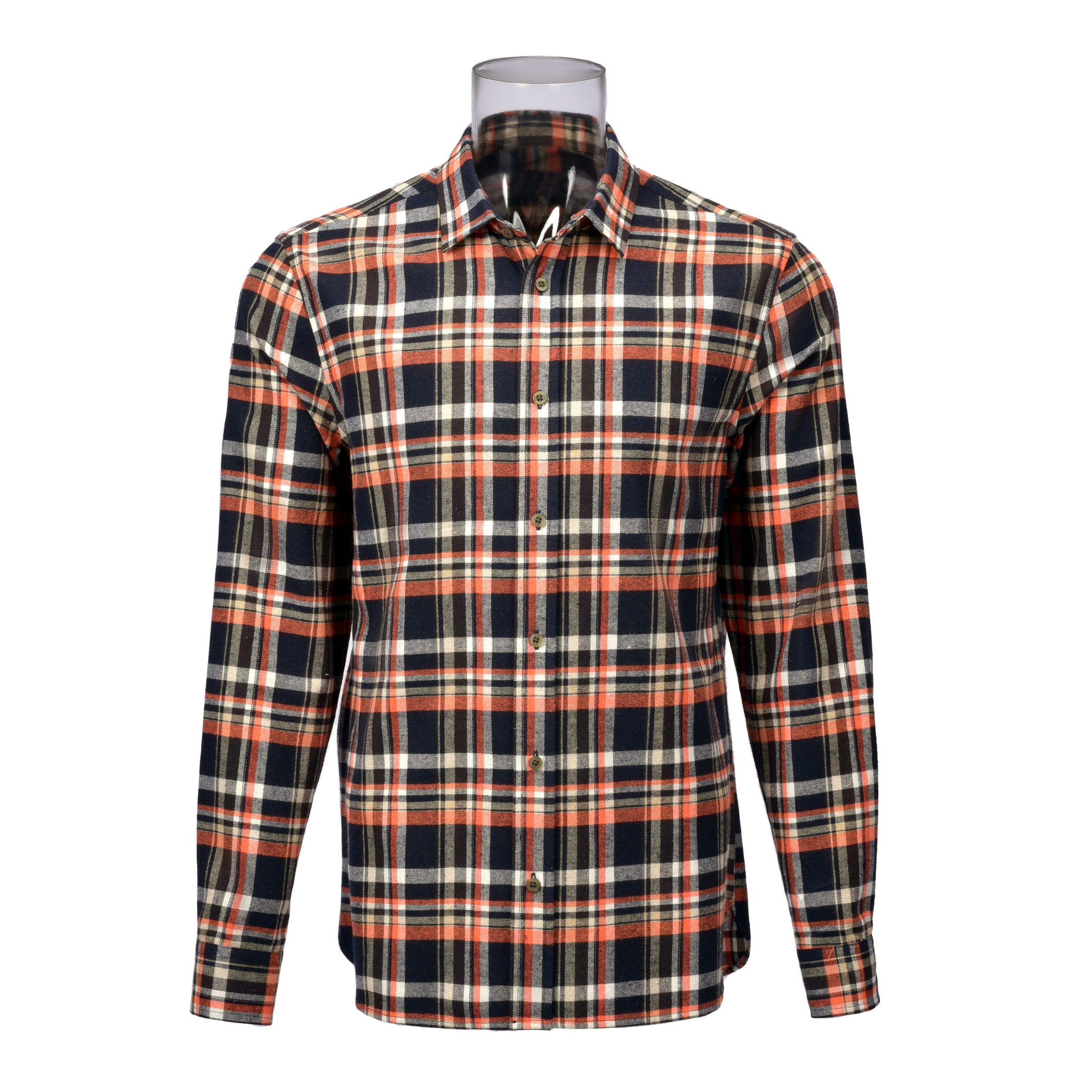 Men’s Long Sleeve Yarn Dyed Check Shirt With Sustainable 100% Recycled Polyester For Men G-026G1