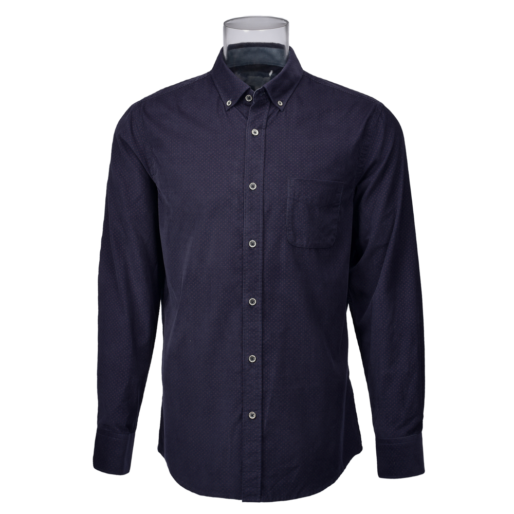 Men’s Cotton Long Sleeve Shirt Mini Print Corduroy Casual Shirt For Men GTCW106835G1