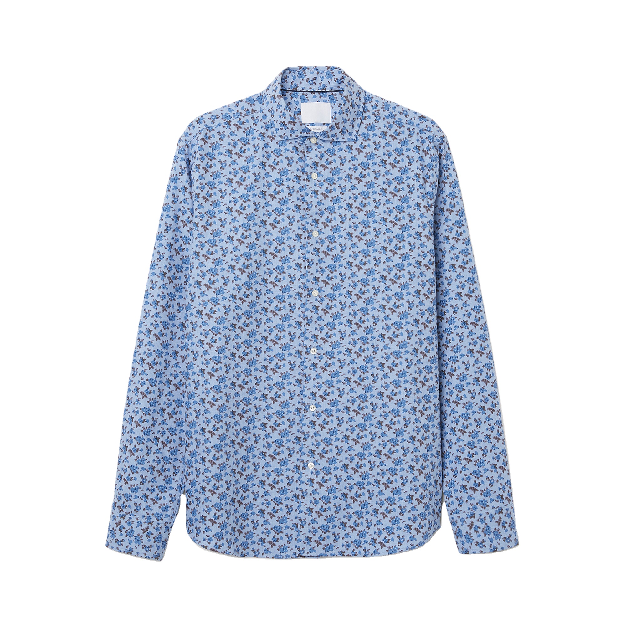 Men’s Print Shirt 100% BCI Cotton Elegant Flower Digital Print Shirt Soft Single Breasted Regular Fit GTCW107634G1