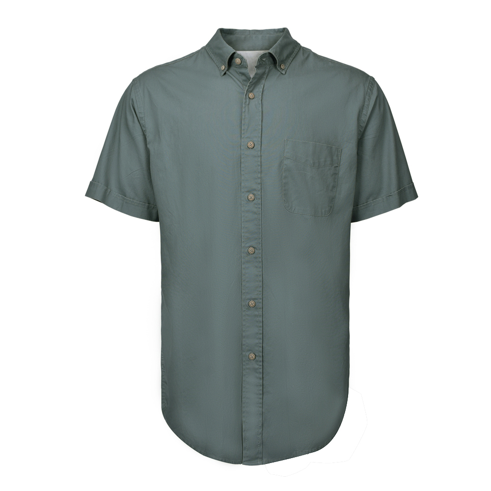 Men’s Casual Shirt 100% Cotton Short Sleeve Solid Oxford Shirt For Men GTCW106609G1