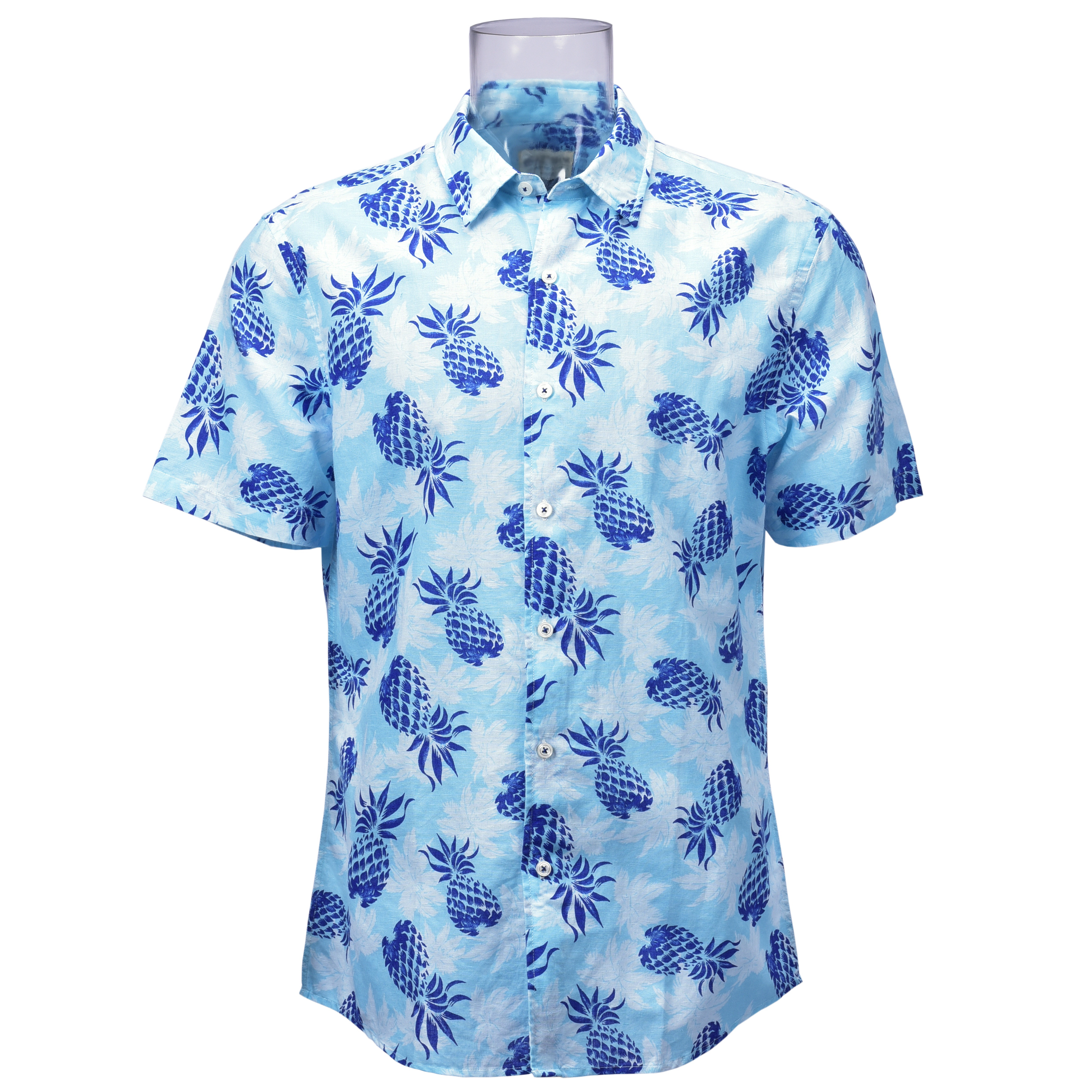Men’s Shirt Cotton Linen Blended Short Sleeve Fruit Printed Shirt For Men GTCW107061G2