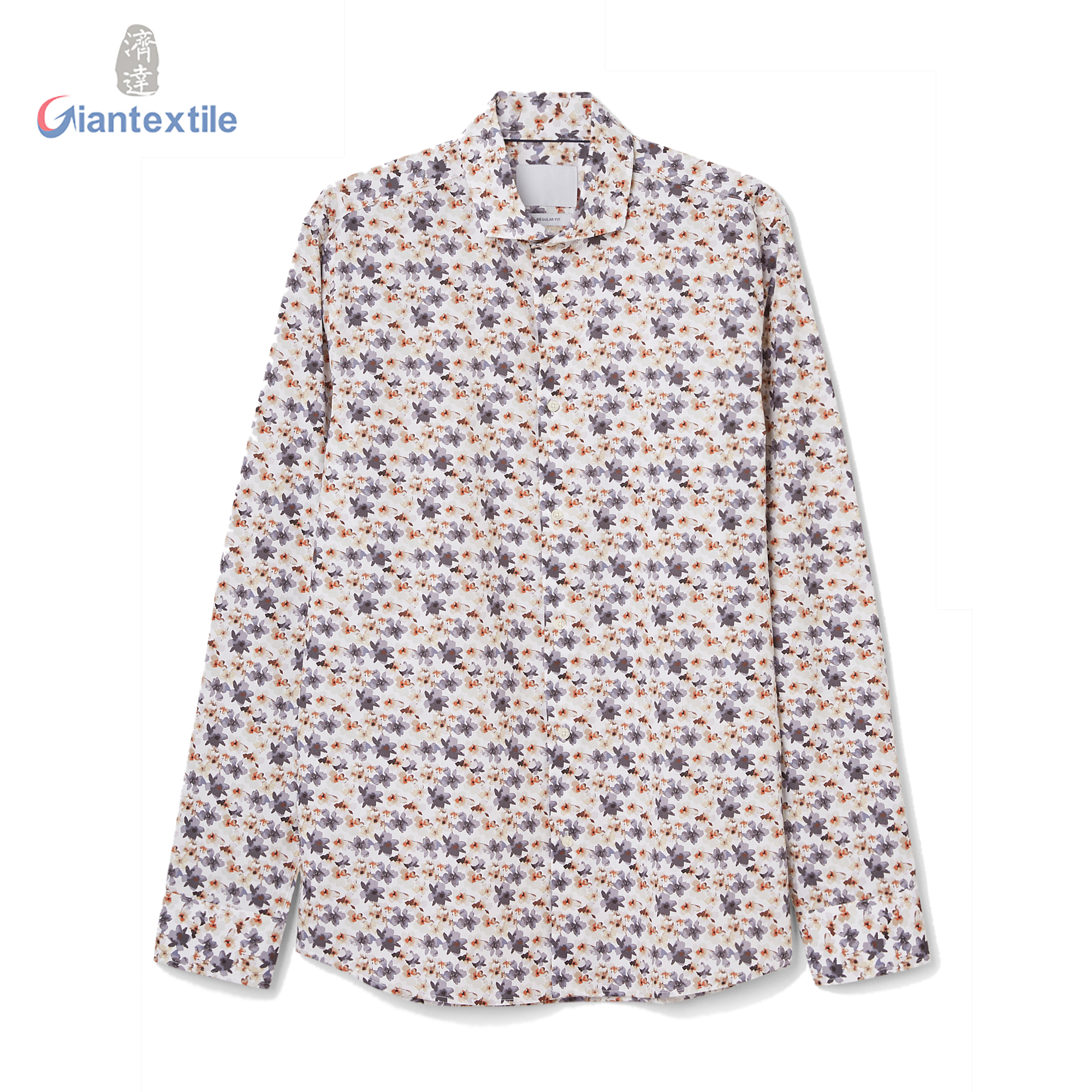 Men’s Print Shirt 100% BCI Cotton Small Calico Smart Casual Good hand feel Gent Fashionable Competitive Price GTCW107638G1