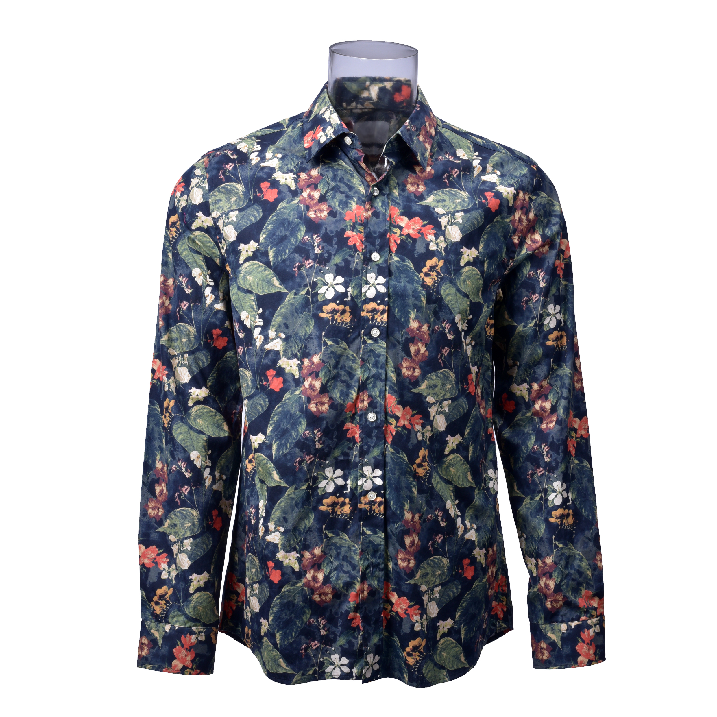 Nice Quality Men's Print Shirt 100% Cotton Long Sleeve Floral Digital Print Shirt For Men