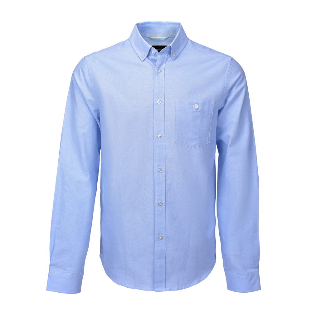 Men’s Casual Shirt 100% Cotton Long Sleeve Solid Oxford Shirt For Men GTCW107403G1