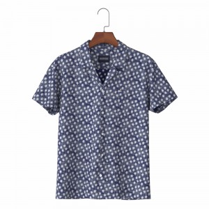 Newly Designed Reversal Print Hawaiian Men’s Shirt Small Calico in Cotton Aloha Shirt Camisa Masculina MRS2226508