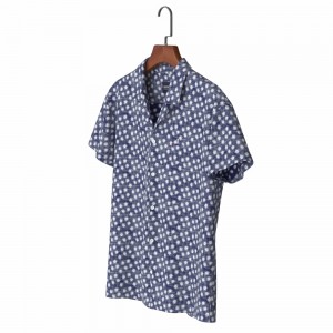 Newly Designed Reversal Print Hawaiian Men’s Shirt Small Calico in Cotton Aloha Shirt Camisa Masculina MRS2226508