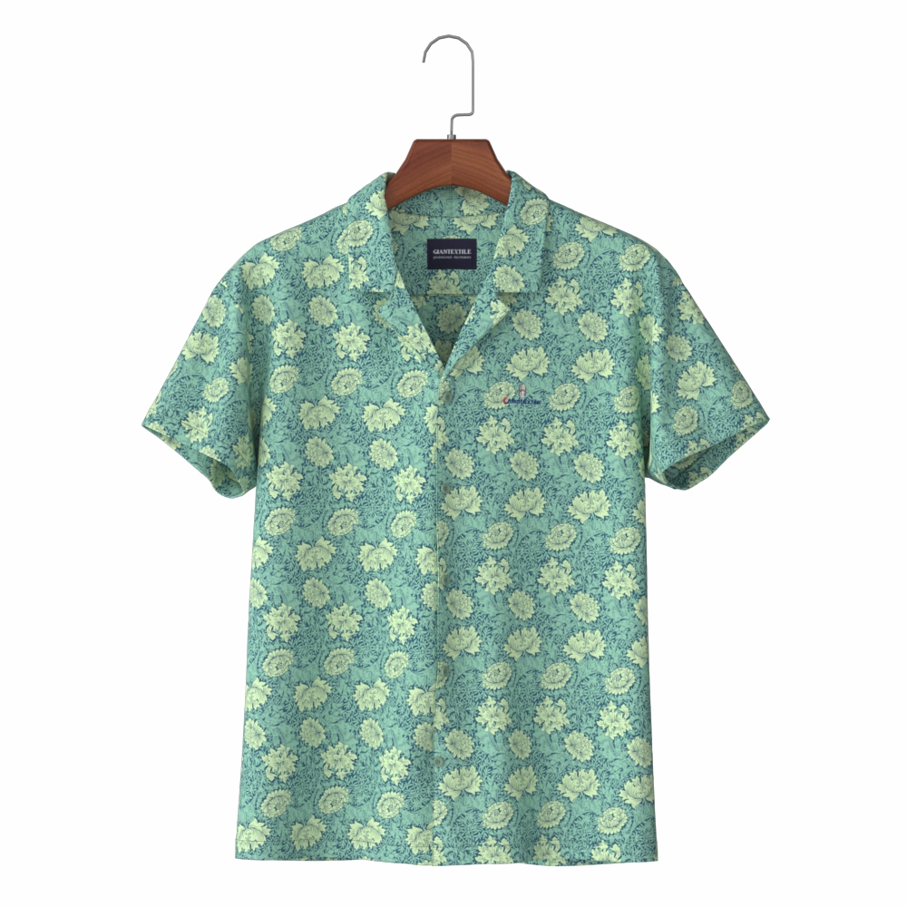 Soft Nice Hand Feel Viscose Print Men’s Hawaiian Short Sleeve Shirt for Holiday Vacation GT20210709-15
