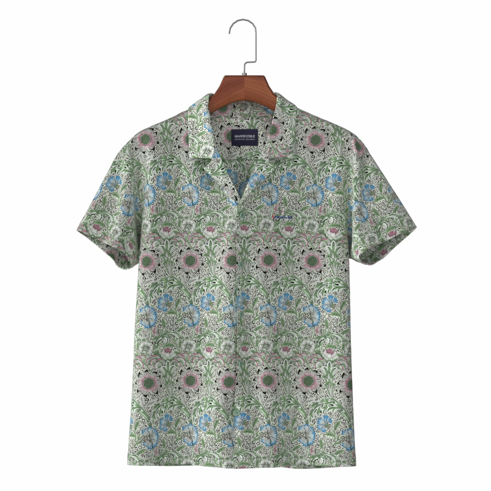 Soft Hand Feel Viscose Print Men’s Nice Hawaiian Short Sleeve Shirt for Holiday Vacation GT20210709-17