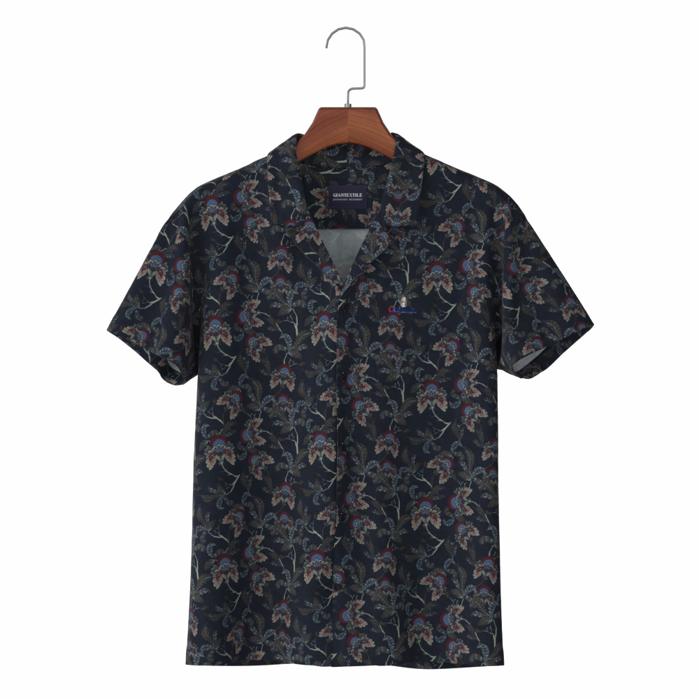 Economic Dark Print Mature Hawaiian Men’s Shirt with Pure Cotton ...