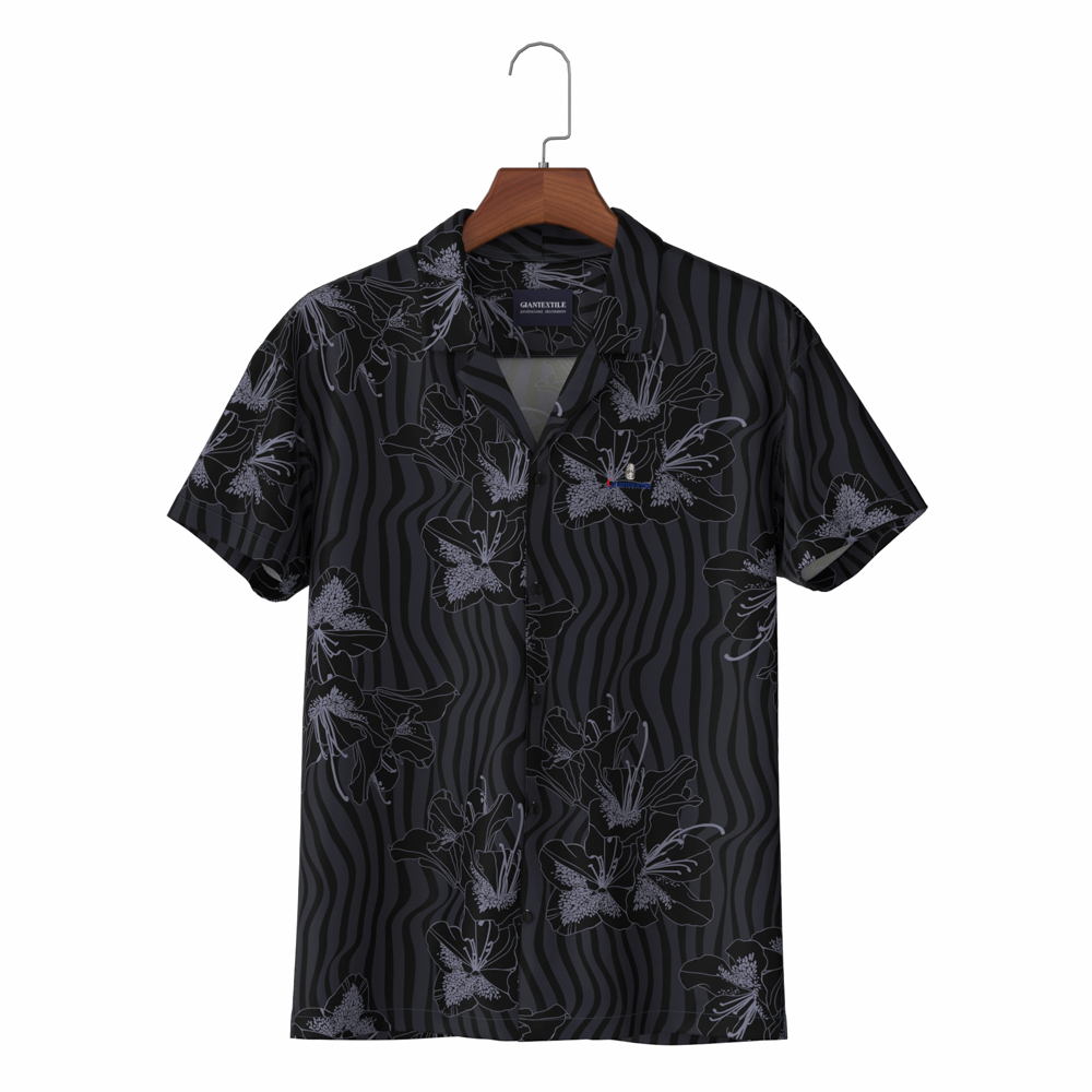 Big Flower Print Hawaii Shirt in Cotton for Holiday Summer Vacation Aloha Shirt GTF000011