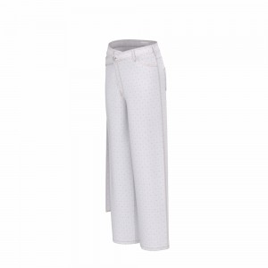 Hot Sale New Design Fashion Printed Cotton Crepe Casual Women Long Pants GTF290009